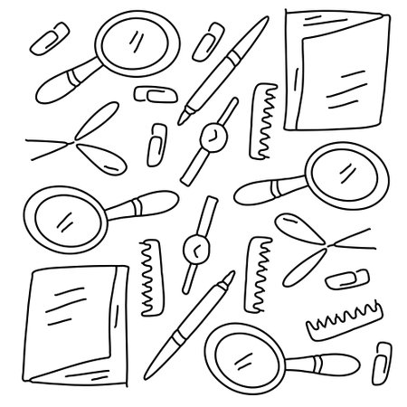 office business icons set with line style vector designのイラスト素材