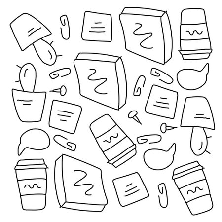 office business icons set with line style vector designのイラスト素材