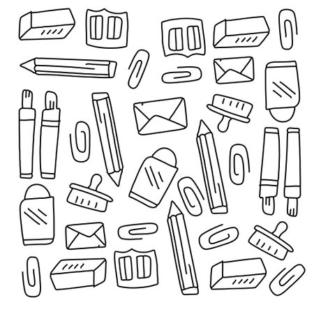education school icons set with line style vector designのイラスト素材