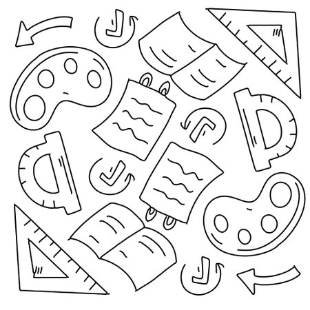 education school icons set with line style vector designのイラスト素材