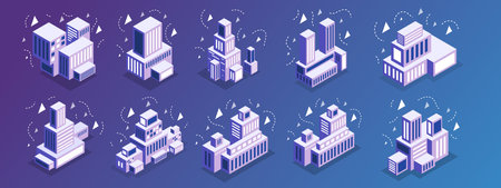 business with computer and infographic vector design &#xD;&#xA;business isometric design vectorのイラスト素材