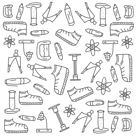 education school icons set with line style vector designのイラスト素材