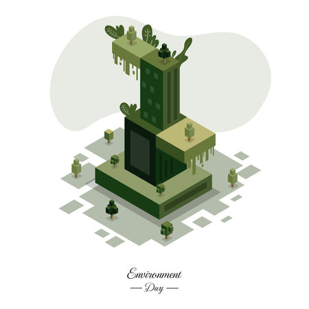 World environment day with isometric style vectorのイラスト素材