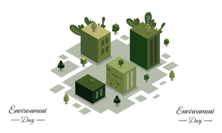 World environment day with isometric style vectorのイラスト素材