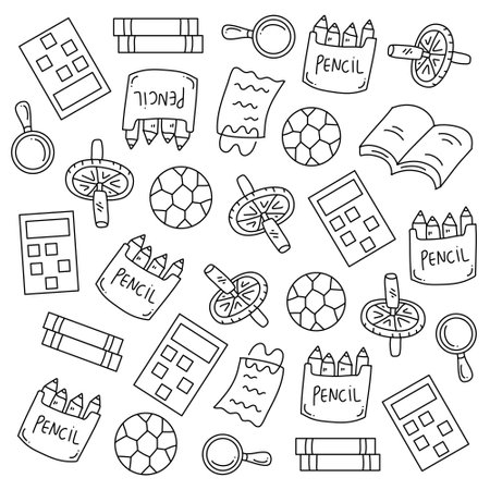education school icons set with line style vector designのイラスト素材