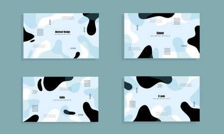 Set of business card templates with abstract geometric background. Vector illustration.のイラスト素材