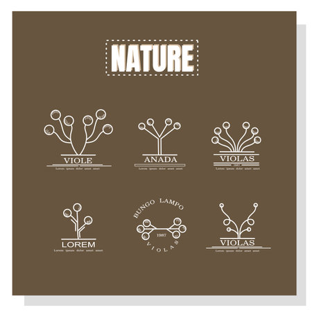 Set of nature icons. Vector illustration. Design elements for your businessのイラスト素材