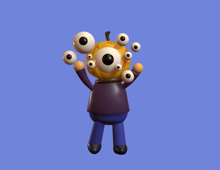 3d render of a cute cartoon characterの写真素材