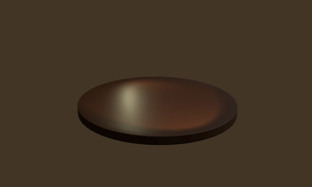Brown round podium on a brown background. 3d rendering, 3d illustration.の写真素材