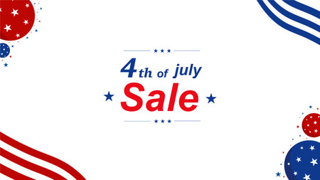 4th of July USA Independence Day Sale banner design. Vector illustration.のイラスト素材