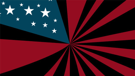 Flag of the United States of America. The colors of the flag are red, black and white.のイラスト素材