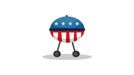 Illustration of an American flag on a wheelbarrow - Vectorのイラスト素材