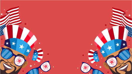 Patriotic Patriotic background with 4th of July. Vector illustrationのイラスト素材