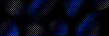Dark abstract shapes pattern with blue glowing circular forms