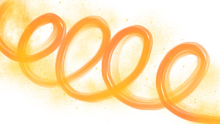 Spiral orange glowing swirl abstract design with white background