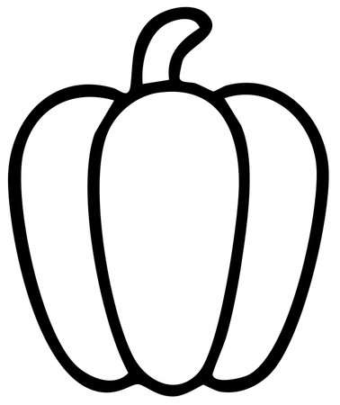 Bell pepper outline drawing minimal vegetable iconのイラスト素材