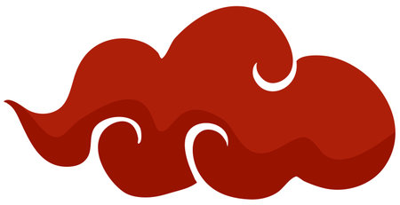 Red oriental cloud element design for traditional asian decorationのイラスト素材