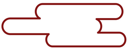 Red outlined oriental cloud design inspired by asian traditional artのイラスト素材