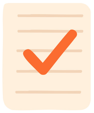 Checklist paper with orange check mark designのイラスト素材