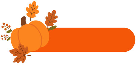 Pumpkin tag label autumn minimal orange decorationのイラスト素材