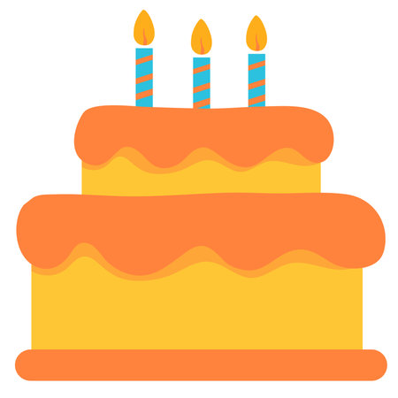 orange cake with candles birthday sweet celebration dessert cute