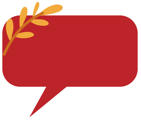 Red speech bubble autumn leaves vector communication designのイラスト素材