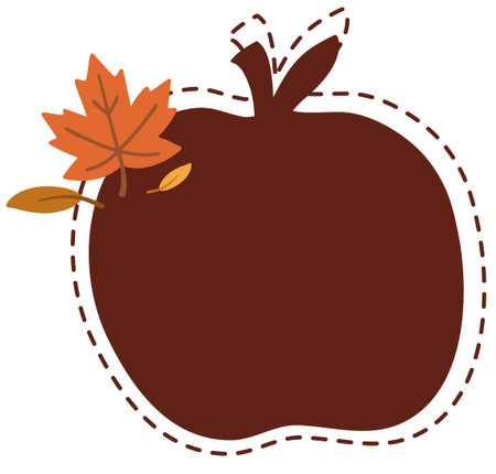 Red apple autumn harvest vector cozy seasonal designのイラスト素材