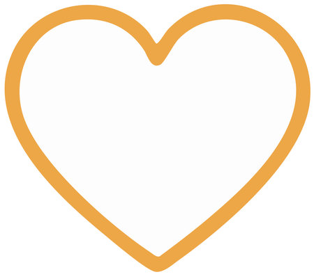 Heart shape orange frame simple minimal fall themed borderのイラスト素材