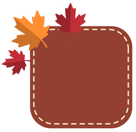 Red frame with maple leaves autumn decorative vector artのイラスト素材