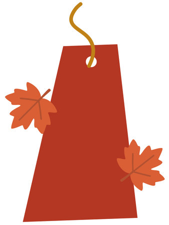 Red tag with maple leaves for thanksgiving and autumn giftsのイラスト素材