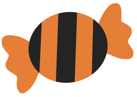 Orange and black striped candy designed for halloween celebrationのイラスト素材