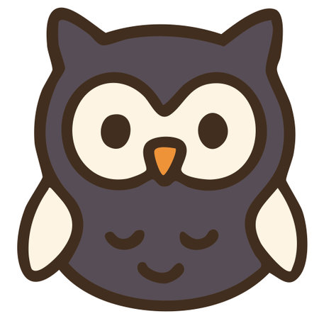 Cute brown owl cartoon icon for Halloween forest themeのイラスト素材