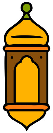 Islamic lantern design with green top for celebration festivalのイラスト素材