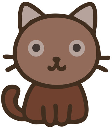 Illustration of a cute cat on a white background, vector illustrationのイラスト素材