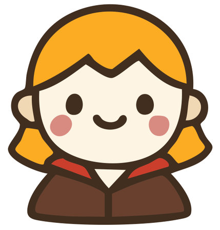 Cheerful medieval child character in cute cartoon styleのイラスト素材