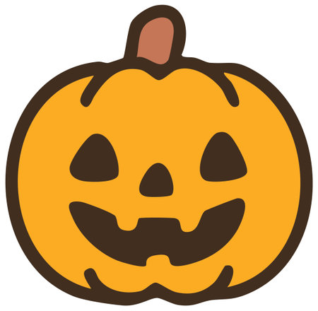 Happy pumpkin face for Halloween party decoration designのイラスト素材