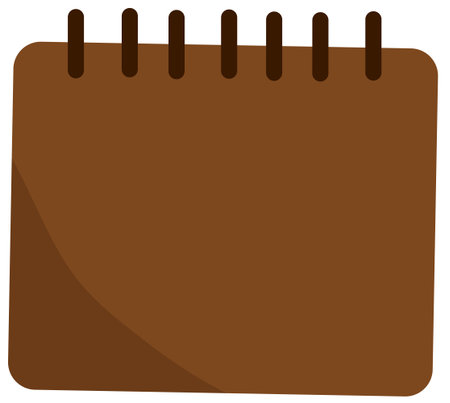Brown notebook planner for school study and organizationのイラスト素材