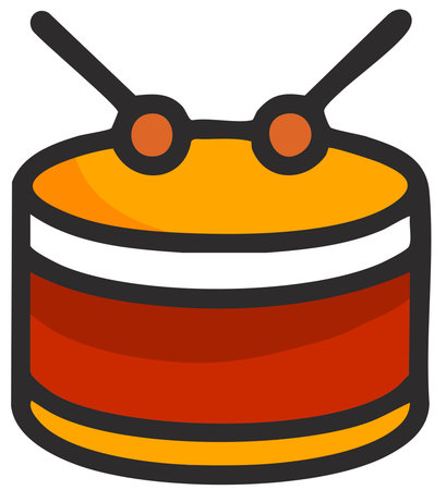 Chinese drum instrument symbol of celebration and musicのイラスト素材