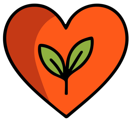 Heart with leaf symbol environmental care and love awarenessのイラスト素材