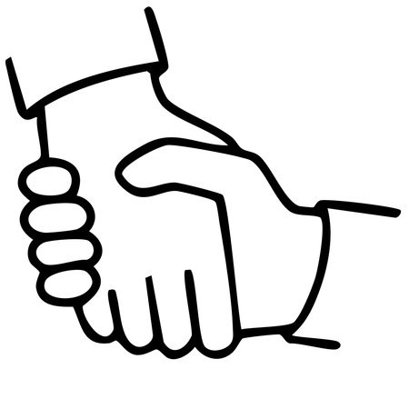 handshake outline partnership collaboration business agreement vectorのイラスト素材