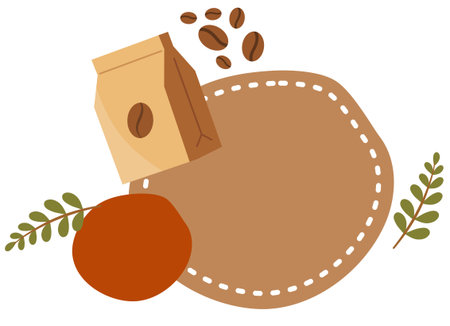 coffee grinder and cup vintage brown autumn vector artのイラスト素材