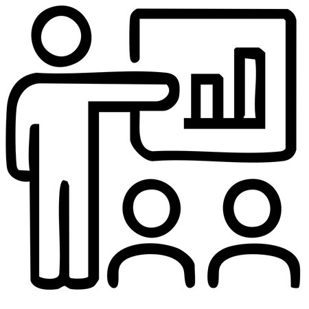 presentation board showing analytics report training business meetingのイラスト素材