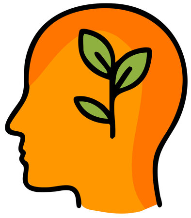 human head plant growth mental health psychology creativity nature ecologyのイラスト素材