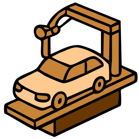 car manufacturing automation industry machinery production automotive factoryのイラスト素材