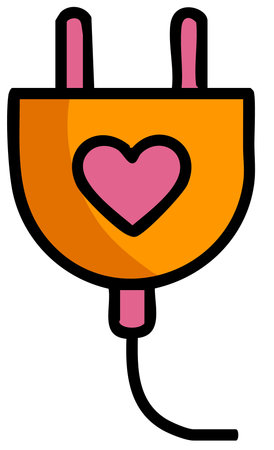 love energy plug heart connection electricity emotion care power
