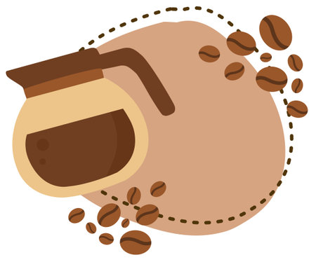 coffee mug drink beans morning aroma beverage warm cafe artのイラスト素材