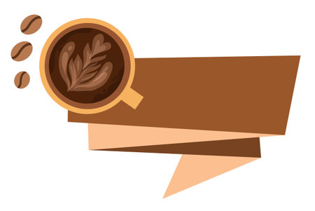 coffee cup drink beans modern design brown beverage aroma cafeのイラスト素材