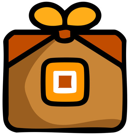 Korean traditional gift box colorful square festive decorationのイラスト素材