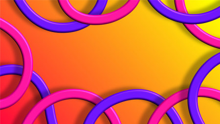 colorful neon rings surrounding a vibrant golden sunburst gradient central background area
