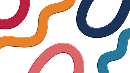 Organic colorful curves overlap creating cheerful modern abstract pattern with soft rounded forms